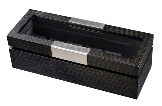 Volta 6-Piece Matte Charcoal Wood Watch Case
