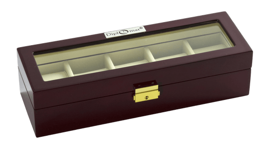 5-Piece Glossy Rosewood Watch Box