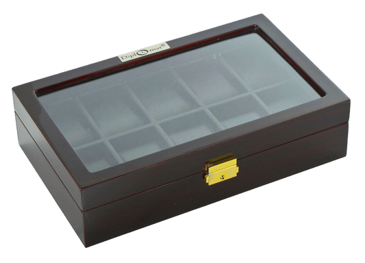 Diplomat 10-Piece Ebony Wood Watch Box