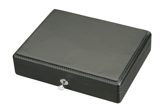 Diplomat 18-Piece Carbon Fiber Pattern Leather Watch Box – Removable Tray