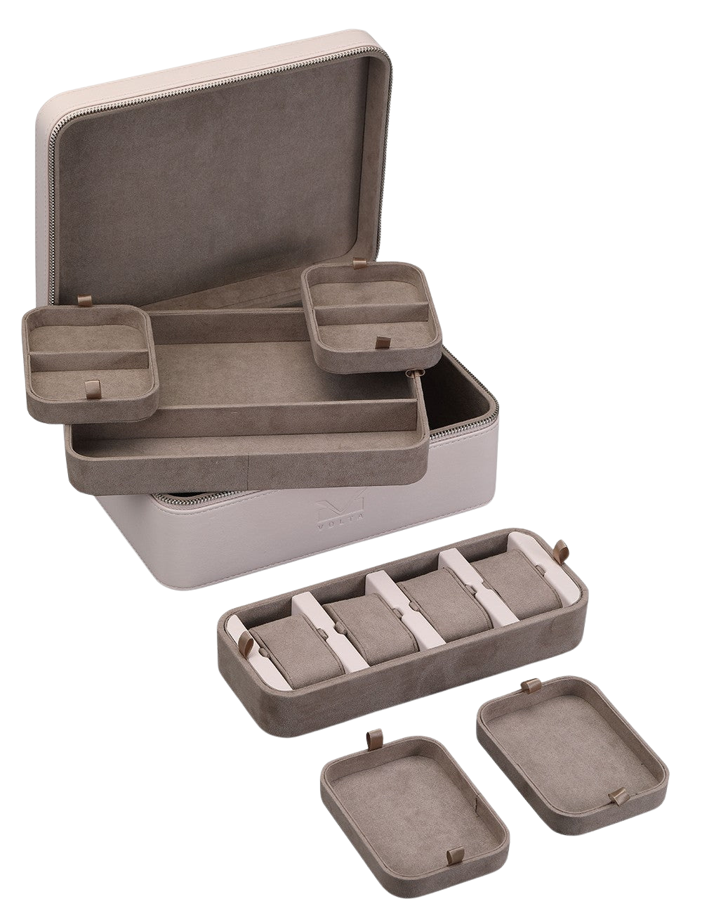 Volta Nude Leather Watch Box & Jewelry Storage Box
