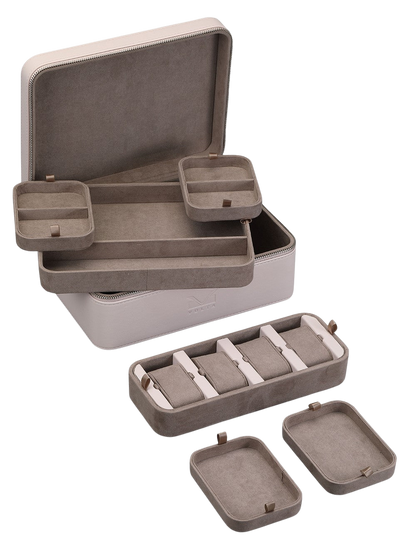 Volta Nude Leather Watch Box & Jewelry Storage Box
