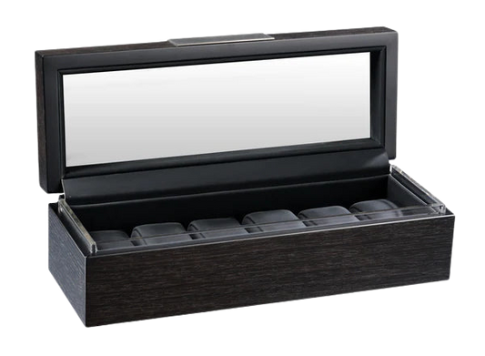 Volta 6-Piece Matte Charcoal Wood Watch Case